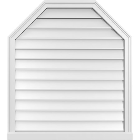 Ekena Millwork Octagonal Top Surface Mount PVC Gable Vent w/ 2"W x 2"P Brickmould Sill Frame, 34"W x 38"H GVPOT34X3803SN